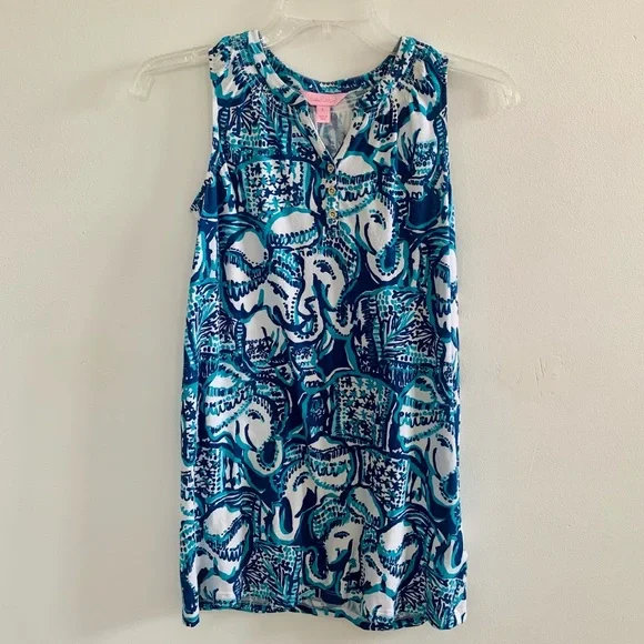 blue elephant dress AMBAR BLUE WHITE ELEPHANT DRESS